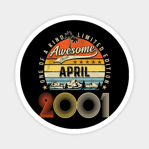 Awesome Since April 2001 Vintage 22nd Birthday Magnet by Mhoon 